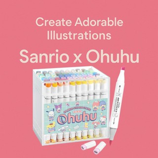 Conjunto De Marcadores De Ilustração Ohuhu Pastel-48 Cores , Ponta