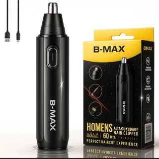 Maquina de Aparar e Cortar Pelos Nariz e Orelhas Recarregavel Usb Nariz Compacto Preto Bivolt