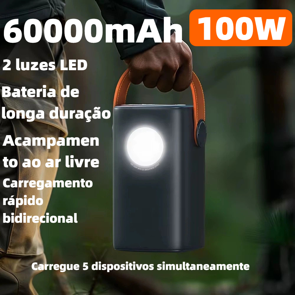 Power Bank Potente 60000mah Carregador Portátil carregamento rápido de ...
