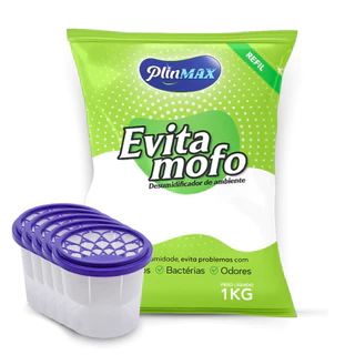 Cloreto De Cálcio EvitaMofo - 1kg+5 Potes Anti Mofo