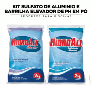 Kit Barrilha Leve + Sulfato de Alumínio Hidroall 2kg (Elevador de pH e Decantador Para Piscina)