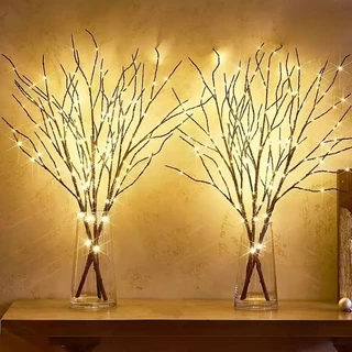 Luminaria Simulação de Ramo de Galho com 20 Leds Brilhantes para Decoração Romântica de Arranjos