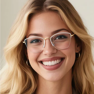 MELINDA MODA Armação Para Óculos de Grau Feminino Metal Fio De Nylon 83007
