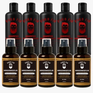 Kit 5 X Pro Barber MinoxDNACapilar Spray + 5 puro fio shampoo 250ml Crescimento Barba Cabelo Rápido Envio Imediato