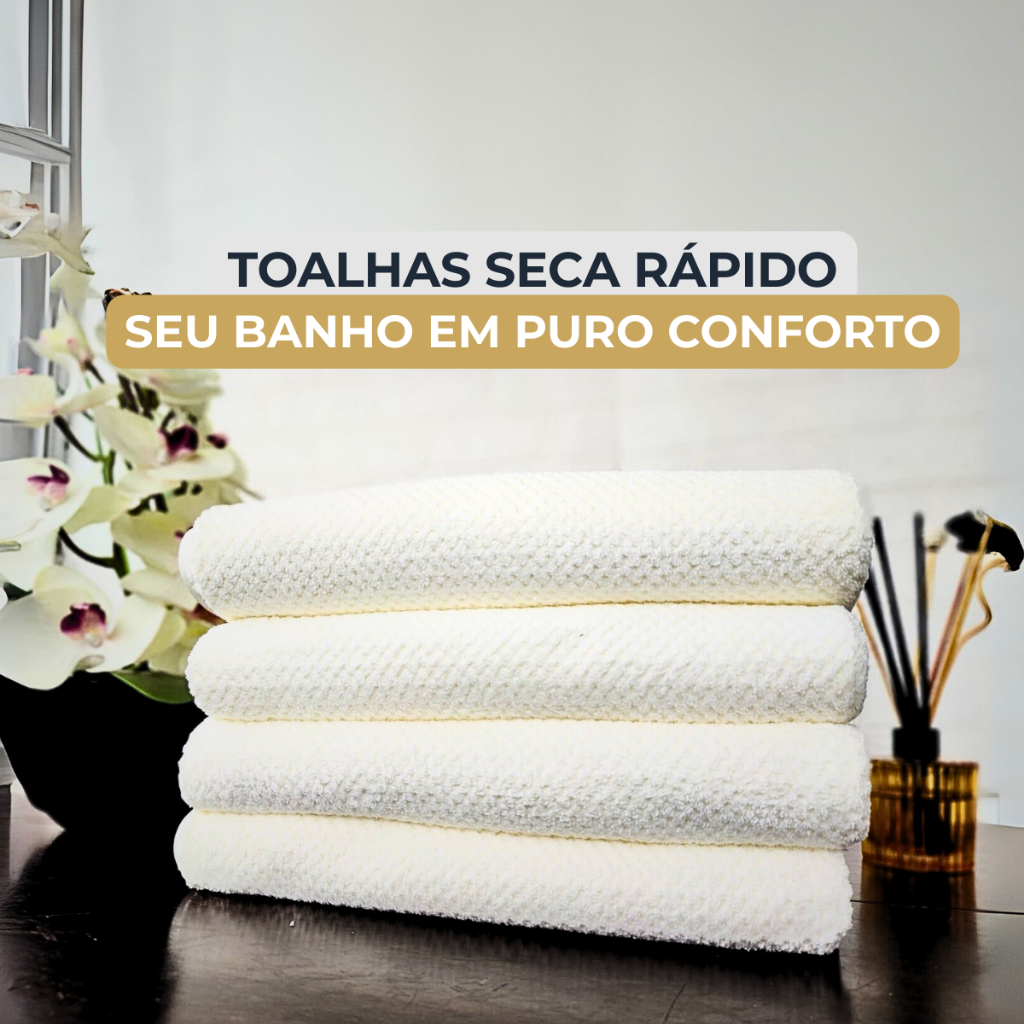 Toalha De Banho Grande 70x140cm Super Macia Seca Rápido Alta Absorção ...