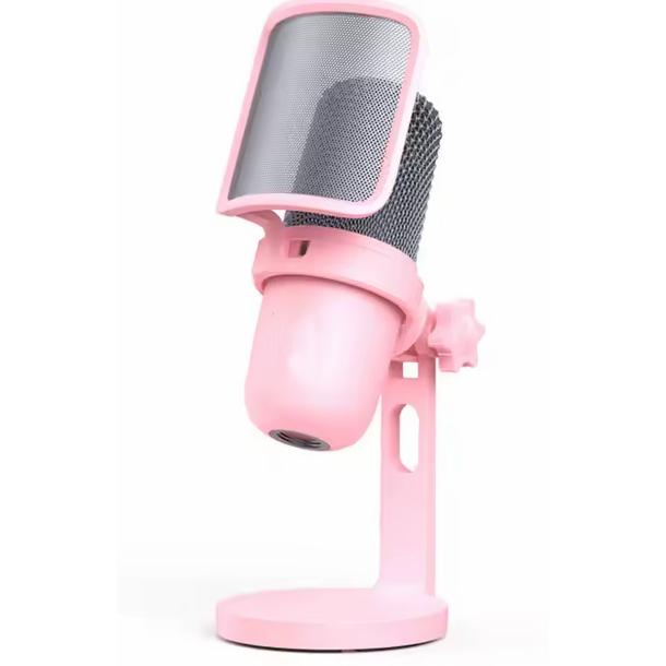Microfone Rosa USB Profissional para Streaming, Podcast e Gaming ...