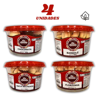 Kit 4 Potes Biscoitos Finos Amanteigados Recheados Delícias Mineiro Atacado Revenda