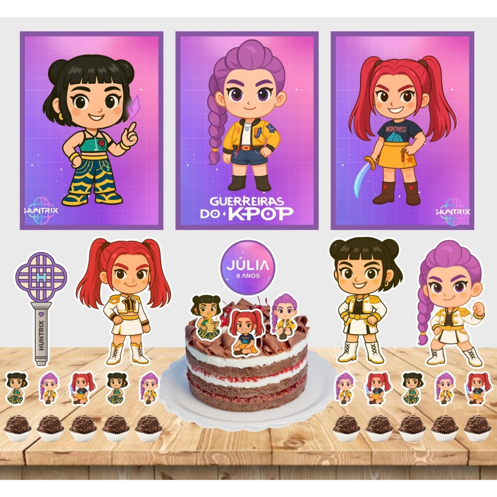 Kit Festa Aniversário Mesversário Guerreiras do Kpop Cute | Shopee Brasil