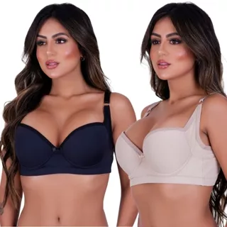 Kit 2 Sutiãs Plus Size Reforçado Microfibra Básico Conforto Sustentação 44 ao 56