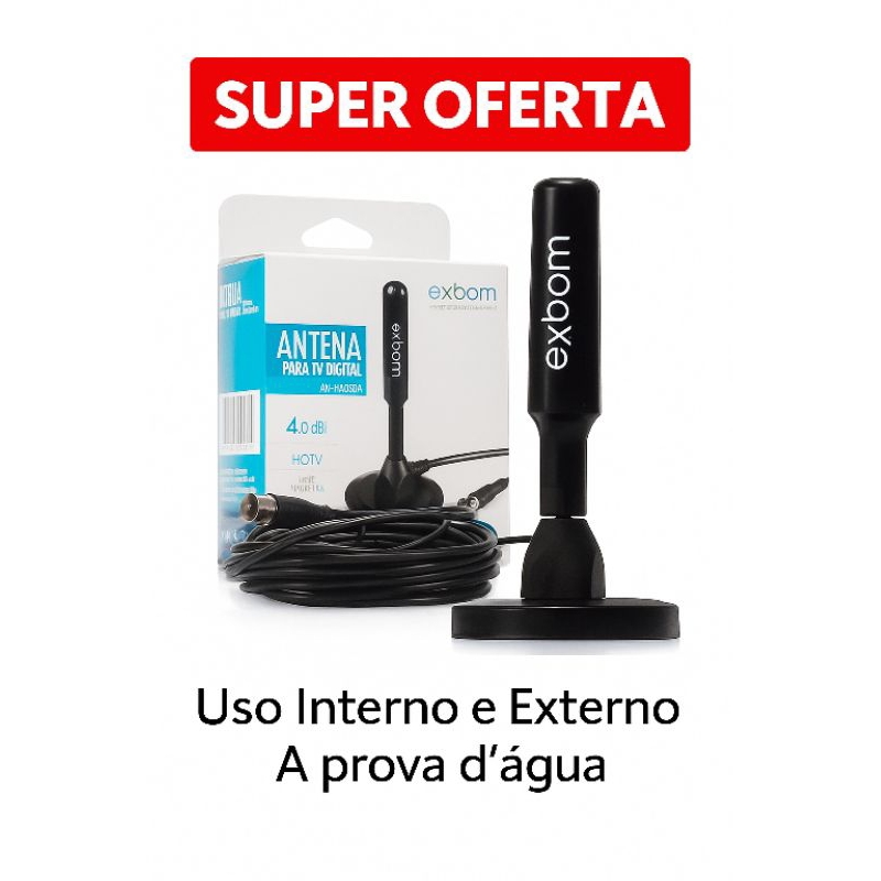Antena Digital 5 Metros Para Tv Smart,led E Lcd- Uso Interno e Externo ...