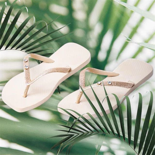 chinelo feminino casual com glitter nas tirar muito leve confortável