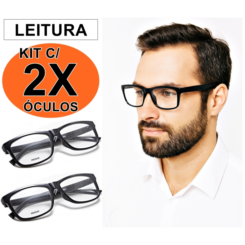 Óculos De Leitura Masculino Com Grau Para Perto Descanso Grande ...