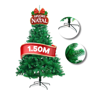 Árvore De Natal Cheia Pinheiro Luxo Verde 1,50m 300 Galhos  60CM 1,20M
