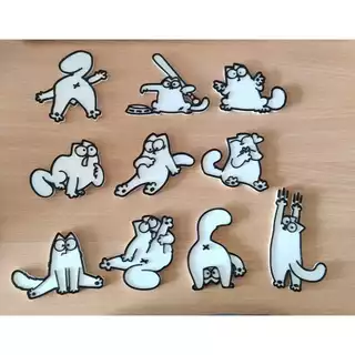 Imã de Geladeira Gatos kit 10 gatos saimon fofinhos para pet shop, mãe de pet (ESCOLHA COR DO SEU GATO LEIA DESCRIÇÃO)