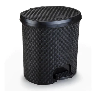 Lixeira Rattan Organizadora Multiuso 6 Litros Preto em Oferta na Shopee