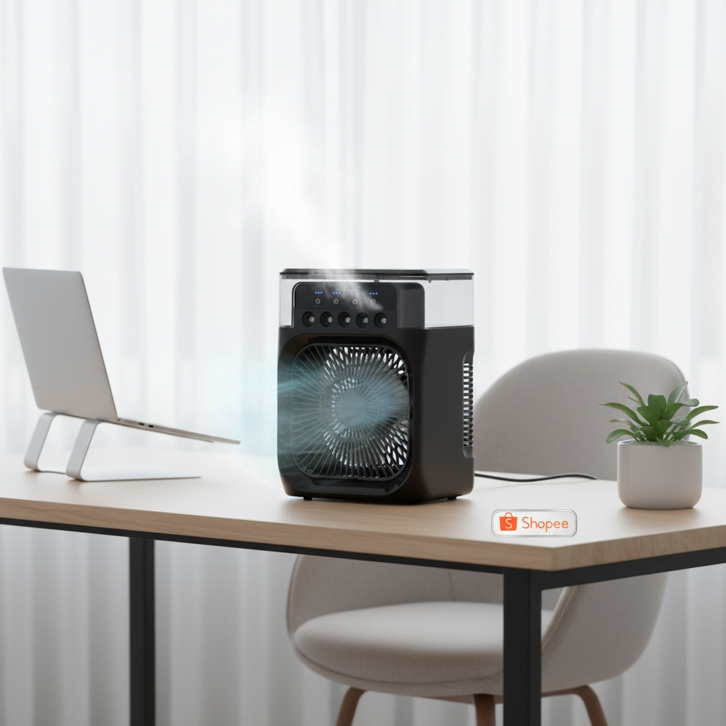 Climatizador Ventilador LED Portátil Preto 10W Bivolt