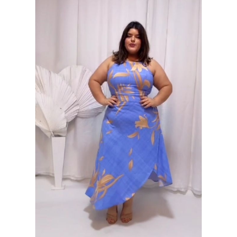Conjunto Saia Envelope Longa Transpassada e Cropeed Com Bojo Plus