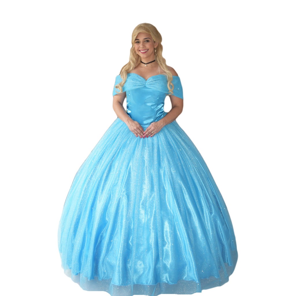 Vestido Festa 15 Anos Debutante Princesa Cinderela Cosplay