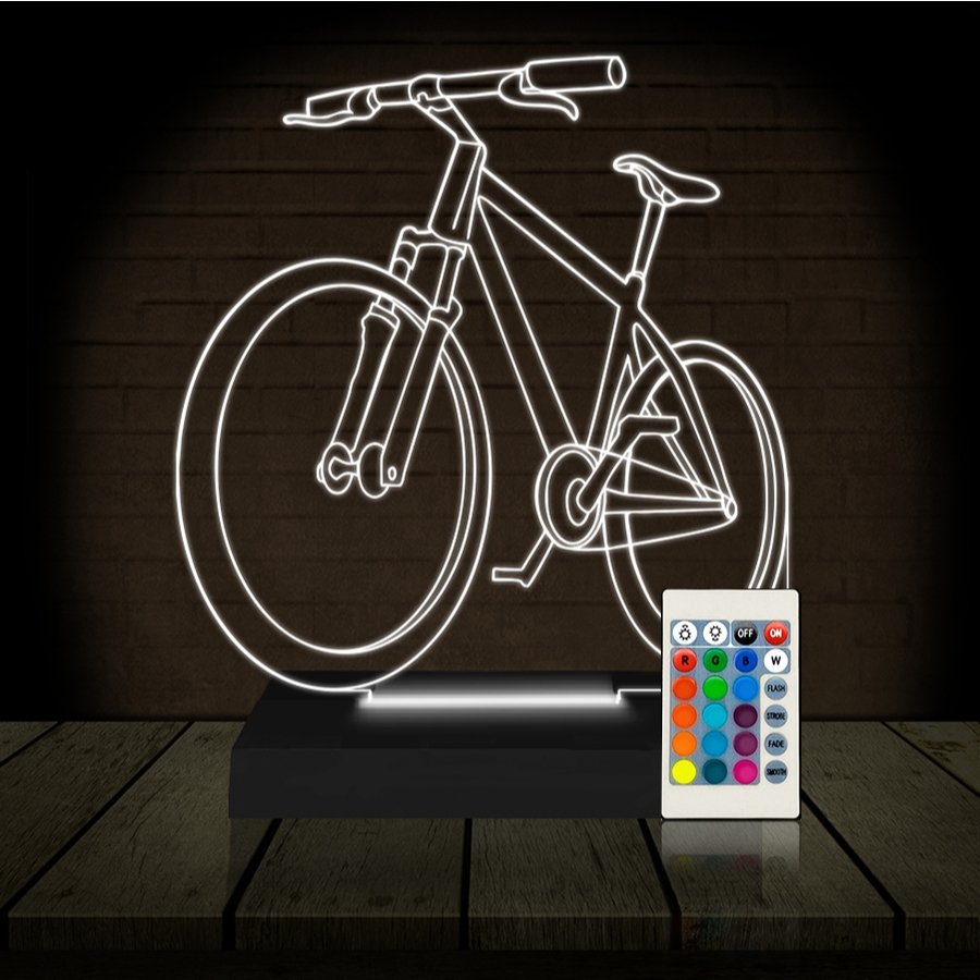 Luminária Led 3d | Bicicleta Ciclista | Abajur