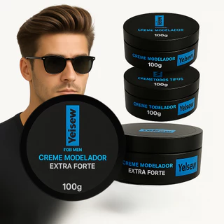 Kit 3 Cremes Modeladores Yelsew 100g – Extra Forte Masculino Profissional