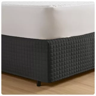 Saia Box Ultra Wave Casal Padrão 188cm x 138cm Proteção da Cama Box Preto