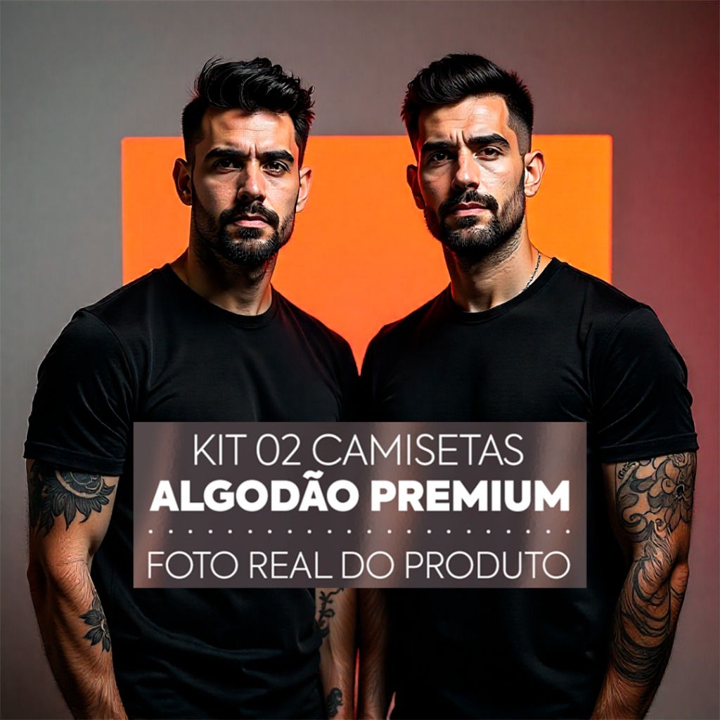 KIT 2 CAMISETAS LISAS DE ALGODÃO PREMIUM | UNISSEX