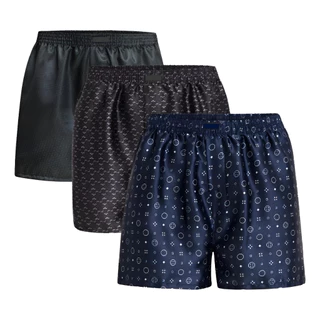 Kit Com 3 Cueca Samba Canção De Cetim Short De Dormir Pijama em Oferta na Shopee