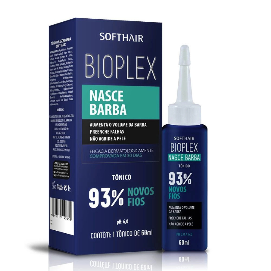 Tônico Nasce Barba Bioplex - Preenchimento da Barba Soft Hair 60ML