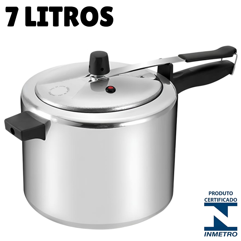 Panela De Pressão 7L Com Ótima Pressão Capacidade 7 Litros Certificado ...