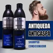 Kit Shampoo + Condicionador For Men Cabelo e Barba - Combate a Caspa - Queda e Seborreia - Maycrene 2x500ml Homens