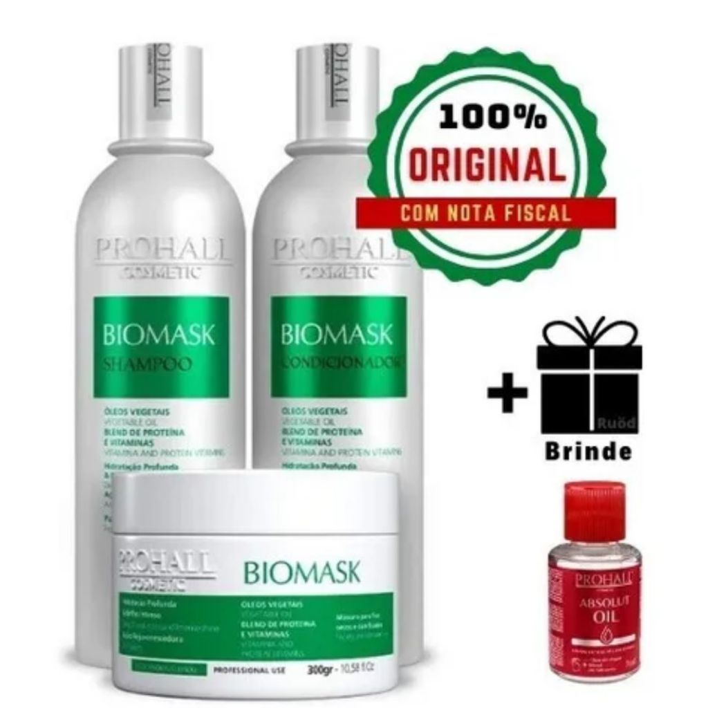 Prohall Kit Ultra Hidratante Biomask Shampoo + Condicionador 300ml ...