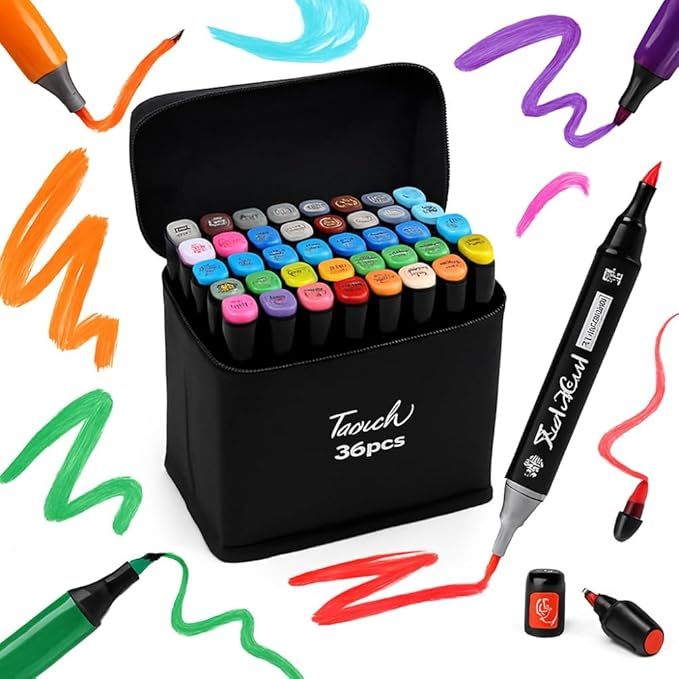 Caneta Hidrocor Para Colorir Desenho Profissional 28,36, 48, 60, Cores ...