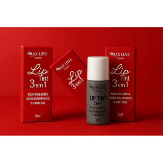 Lip Tint Vermelho 3 em 1 Max Love Cor 505 /500 vermelho rosado – Lábios, Bochechas e Olhos em Oferta na Shopee