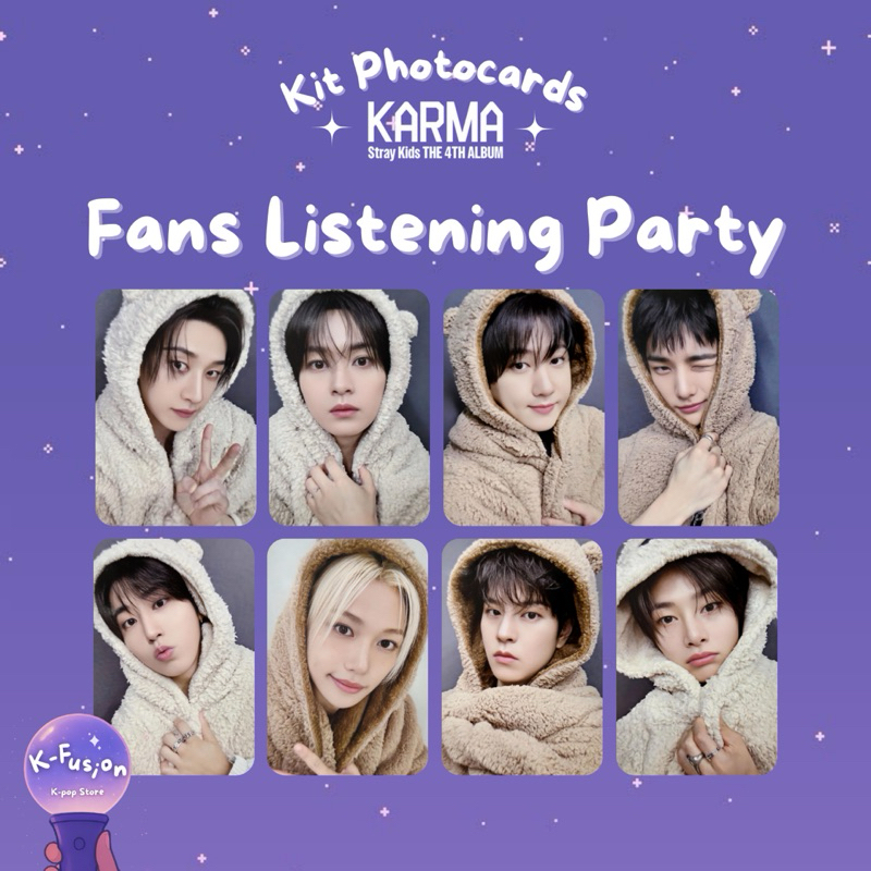 straykids KARMA FANS リスパ コンプ セット 8枚 Kit 8 Photocards Stray Kids Karma Fans Listening Party | Shopee Brasil