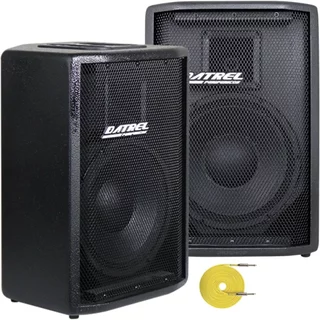 Kit Caixa de Som Ativa e Passiva Datrel 10" 400W RMS Madeira
