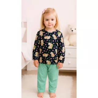 Pijama Infantil Suede Feminino Frio Menina Blusa Manga Longa e Calça Inverno Personagens e Desenhos em Oferta na Shopee