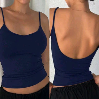 Regata Cropped Alcinha Costas Abertas Feminina Blusinha Top Tube Suplex Moda Y2k Gringa Forrado Tubinho