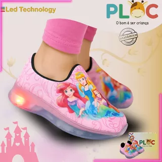 Tênis Led Tecnology Cores Ploc Pisou Piscou Personagens - Princesas em Oferta na Shopee
