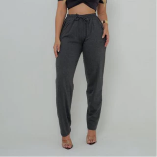 CALÇA FEMININA MALHA VISCOLYCRA SOLTINHA COM BOLSO NA FRENTE