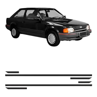 Kit Frisos Laterais Escort Hobby 1987- 96 Preto Fino