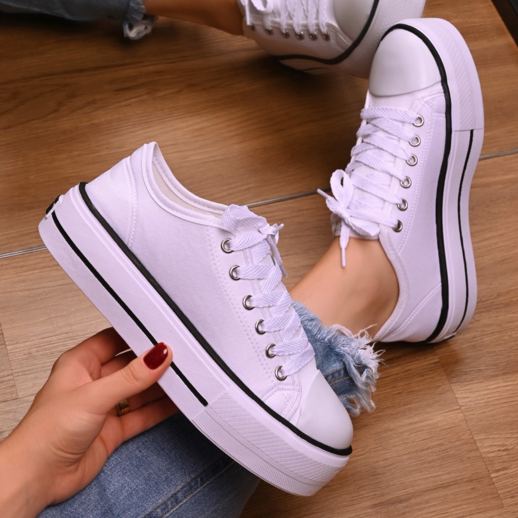All Star Branco Plataforma em Oferta Shopee 2025