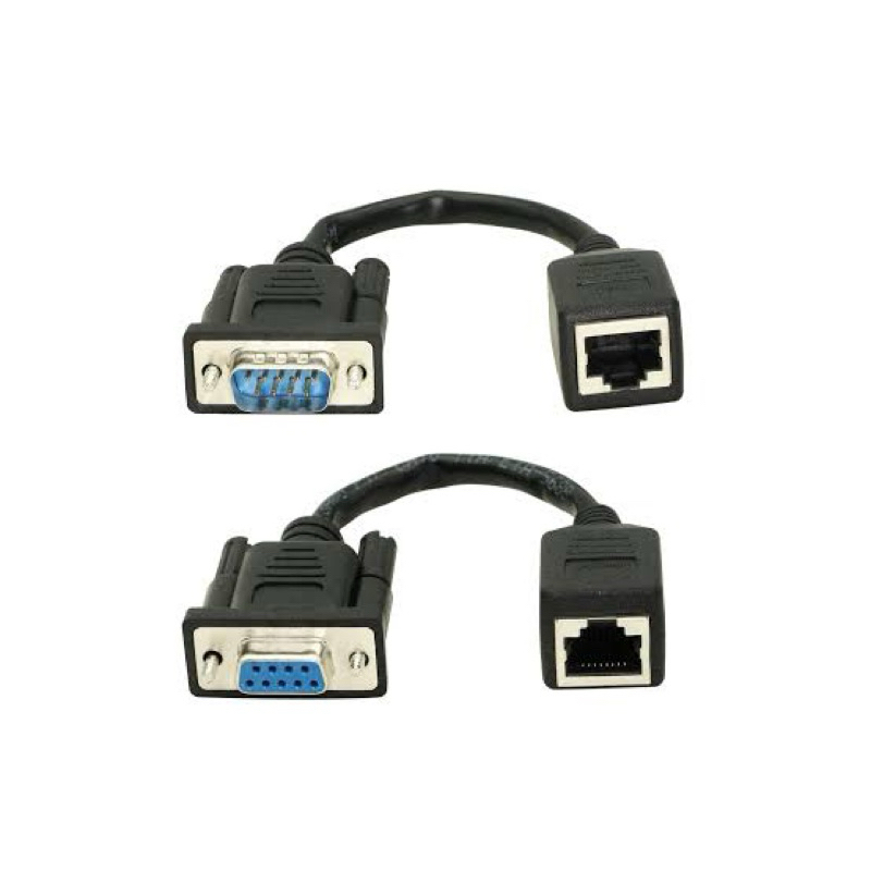 Kit Extensor Dp9 serial rs232 macho e fêmea para rj45 (2 cabos