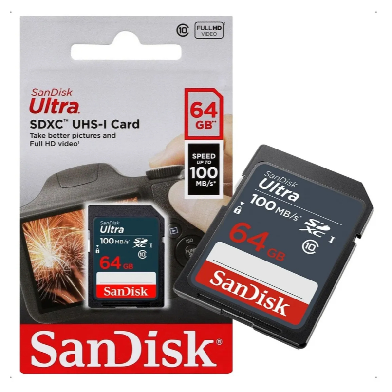 CARTAO DE MEMORIA PARA CAMERA SANDISK ULTRA 64GB SDSDUNR-064G-GN3IN