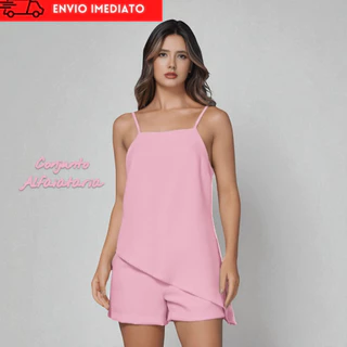 Conjunto Feminino Estilo Social – Alfaiataria Premium Blusinha Moderna Shorts Cintura Alta