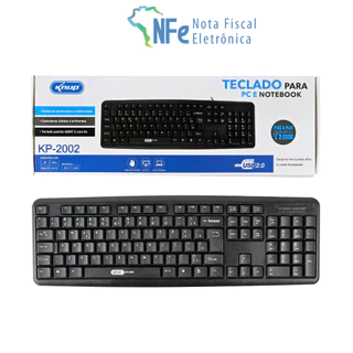 Teclado USB ABNT2 107 Teclas para PC Notebook TV Plug Play Conforto Ergonômico Silencioso com Fio