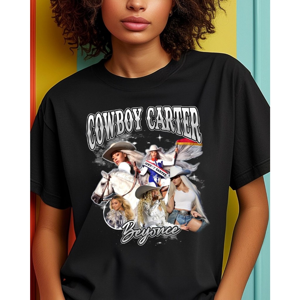 Camiseta Basica e oversized Algodao Beyoncé T-Shirt Beyonce Cowboy