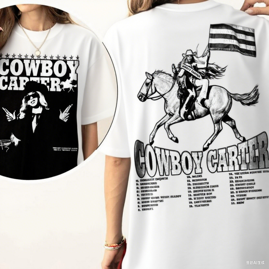 Camiseta Basica e oversized Algodao Beyoncé T-Shirt Beyonce Cowboy