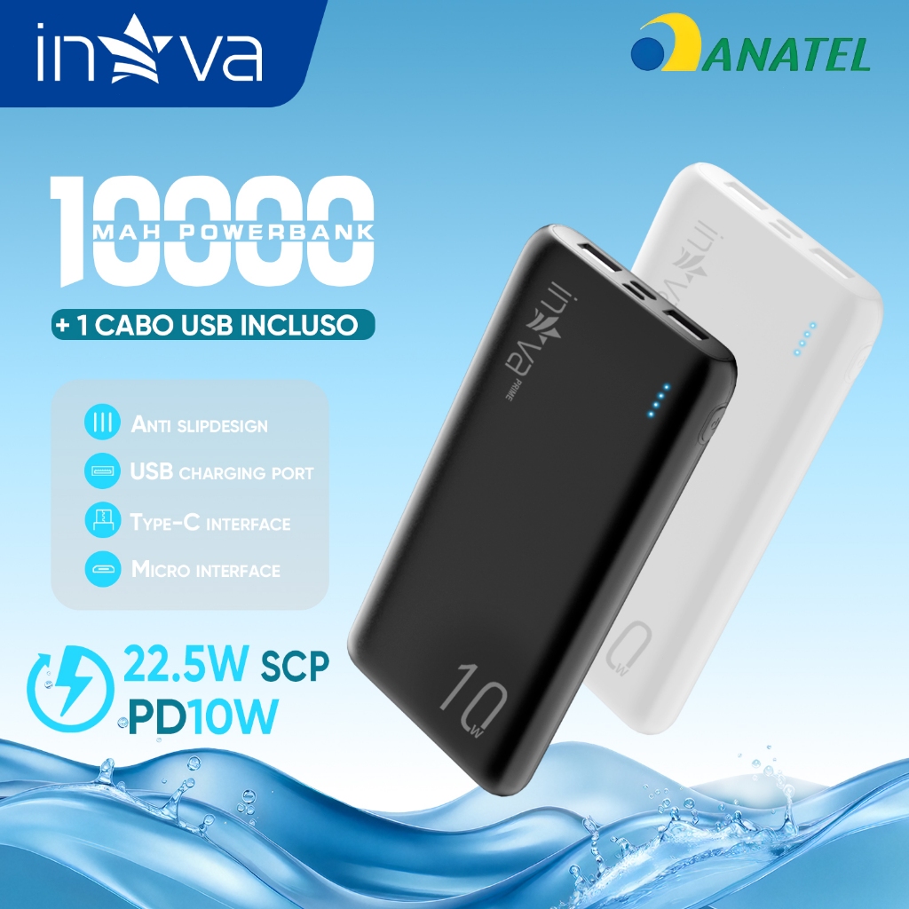 INOVA Power Bank 10000mah 22.5W Carregador Portátil Carregamento Rápido ...