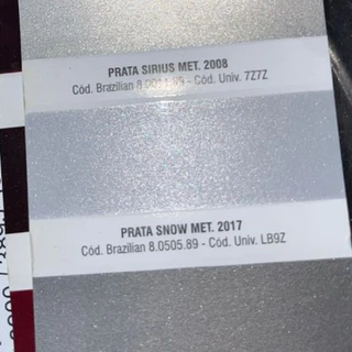 Tinta automotiva base poliester Prata Snow VW 4,5 LITROS
