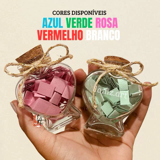Mini potinho de coração com 100 frases